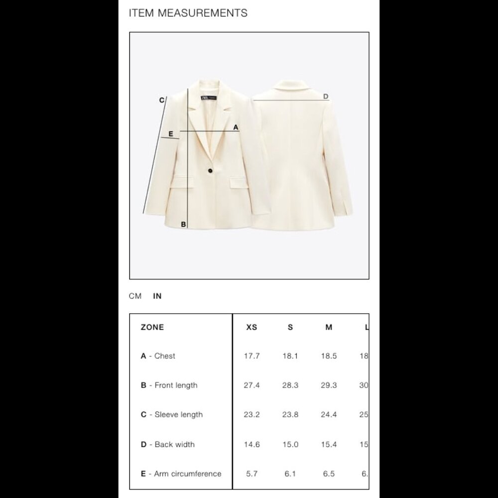 NWT ZARA ZW COLLECTION LIGHT BLUE BUTTONED TAILORED JACKET, SIZE: Small - Picture 13 of 13